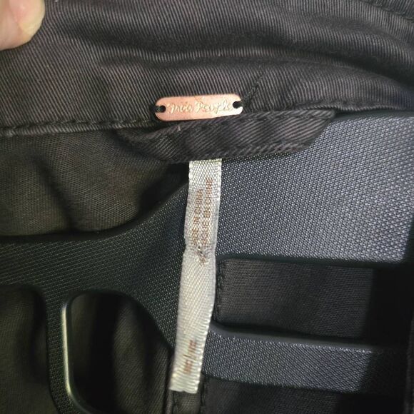 Free People Military Ruffle Hem Jacket Womens SZ M Cotton Grey - Picture 5 of 10